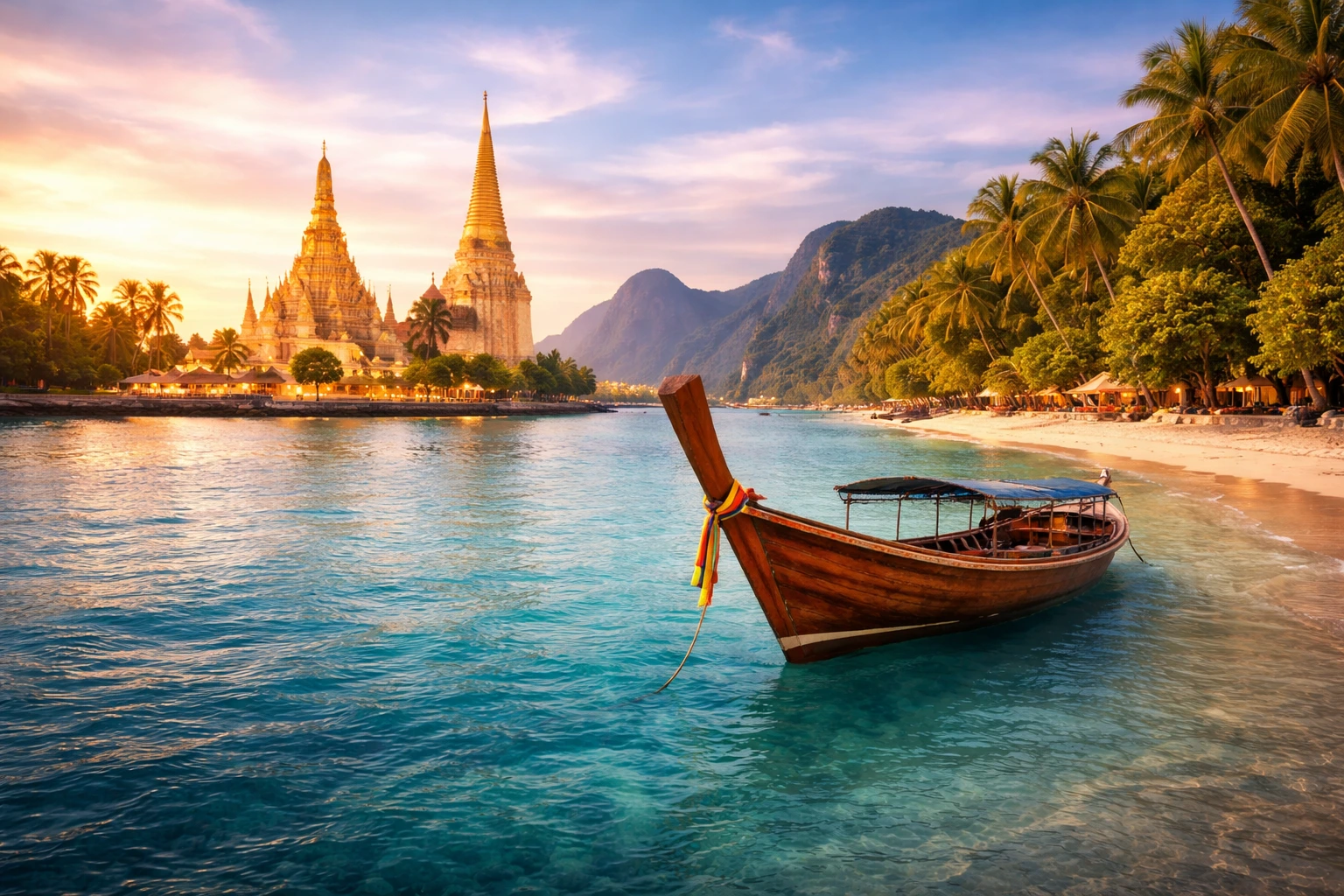 Thailand tropical beach and turquoise water